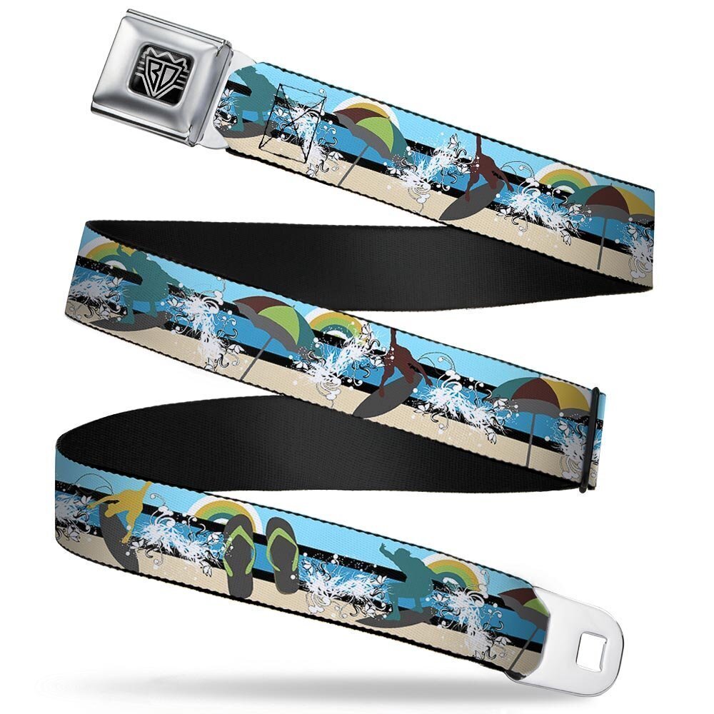 9821 Seatbelt Belt - Beach Scene 1 - 1.0" Wide - 20-36 Inches in Length